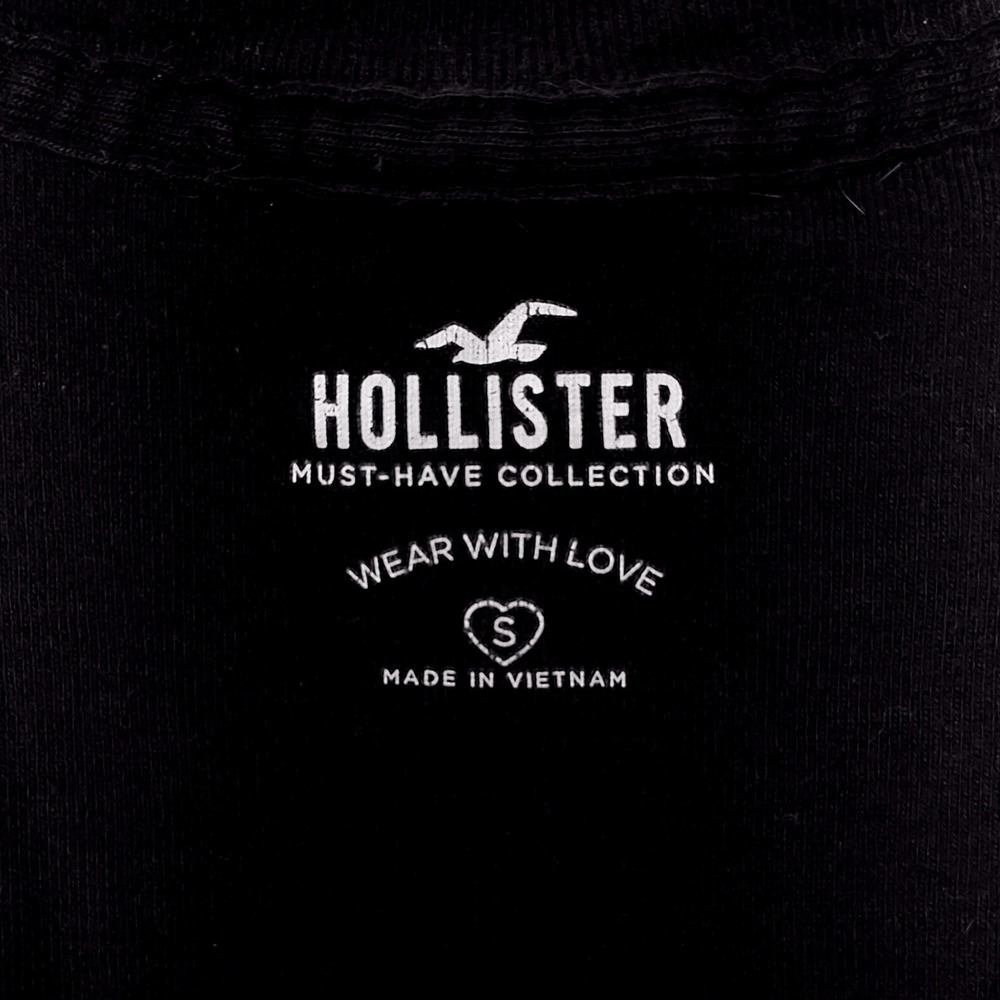 HOLLISTER CROP TOP SHORT SLEEVE KNIT TEE‎ SIZE SMALL BLACK SUPER SOFT COTTON - Picture 4 of 5
